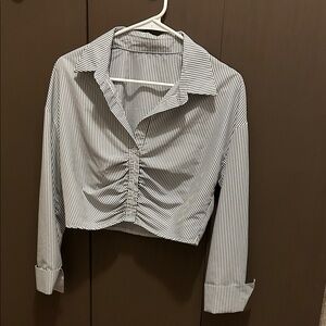 Striped Black and White Women's Top